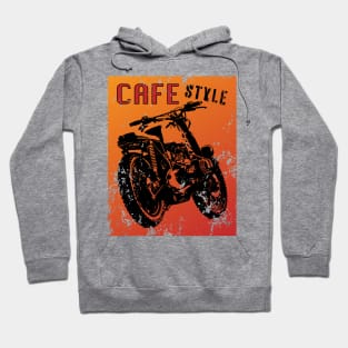 Cafe racer motorbike grunge poster style logo Hoodie